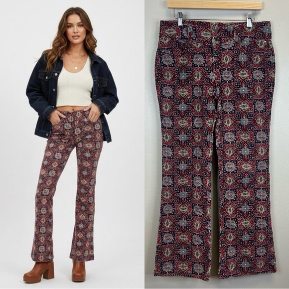 Tommy Hilfiger Pants - Tommy Hilfiger 11 Vintage Y2K Corduroy Multicolor Patterned Flare Pants Paisley